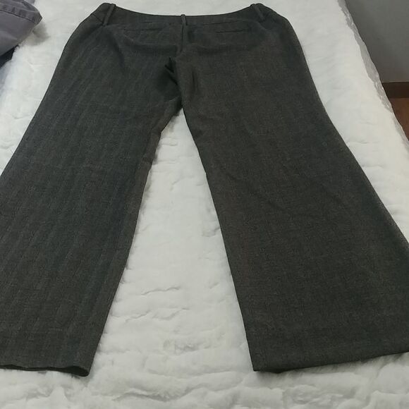Perfect Target Mossimo Stretch Dress Pants 12 Grey with faint striping, wide leg - Picture 8 of 9
